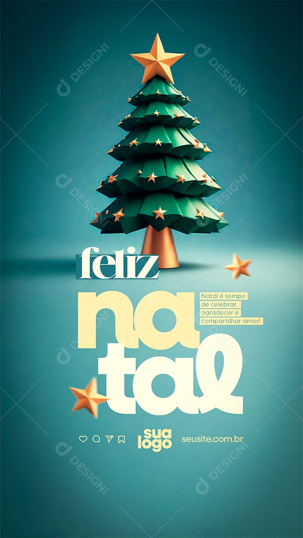 Story Feliz Natal 25 de Dezembro Social Media PSD Editável