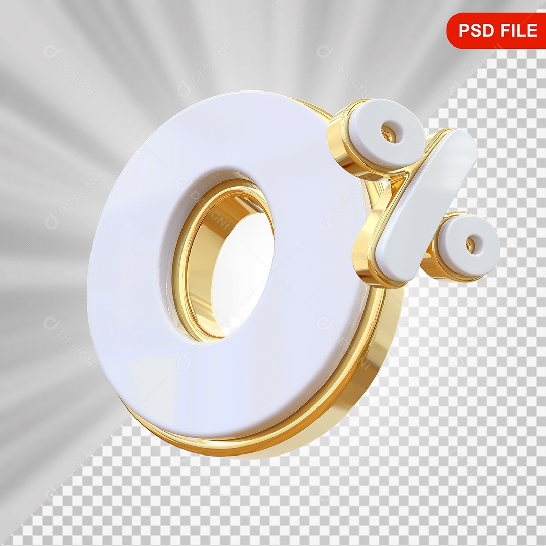 Desconto 0% Colorido Elemento 3D Para Composição PSD