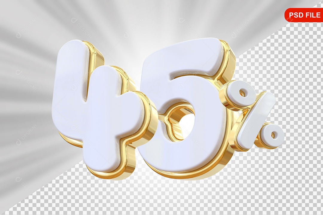 Desconto 45% Colorido Elemento 3D Para Composição PSD