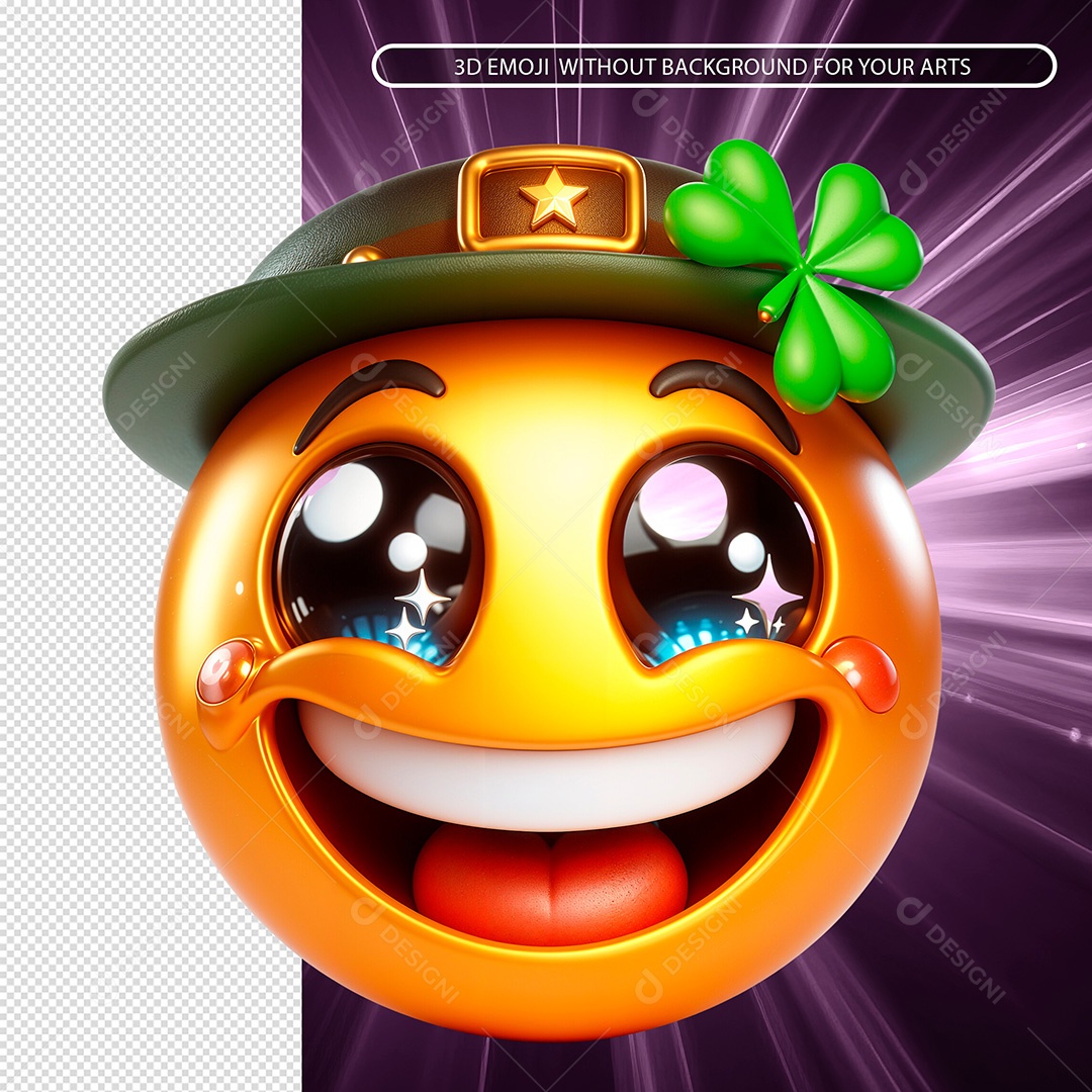 Emoji Feliz Sorridente Elemento 3D Composição PSD