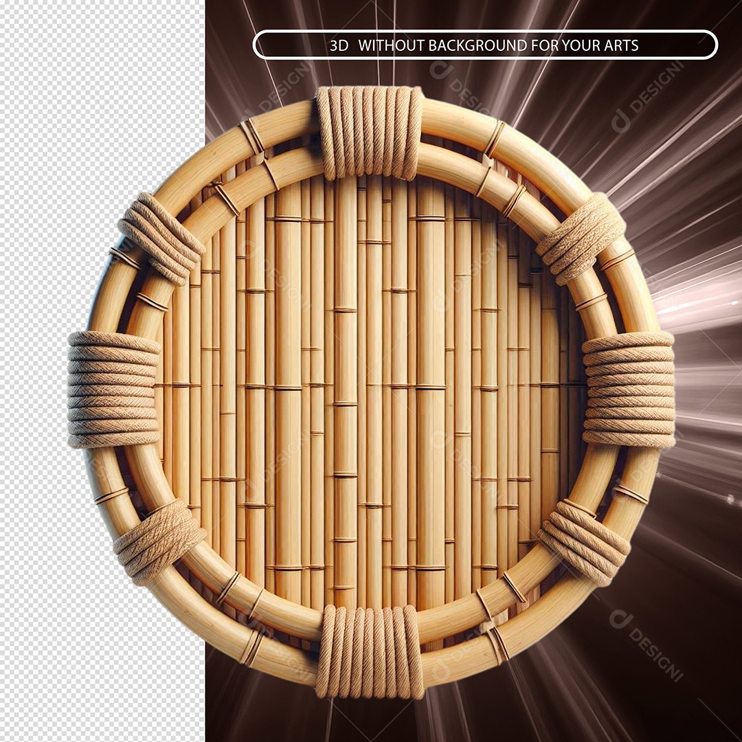Roda De Madeira Com Cordas Elemento 3D Para Composição PSD