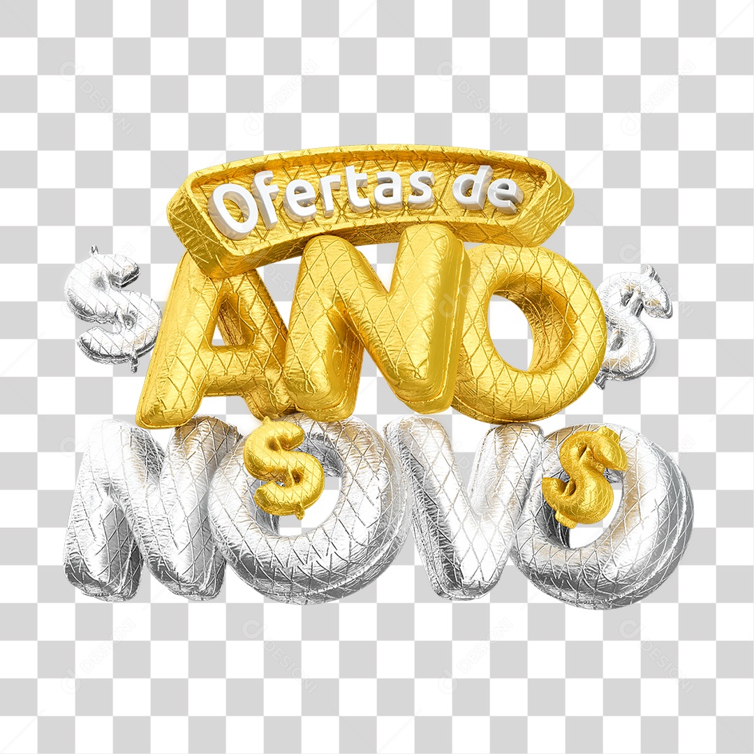 Selo 3D Ofertas de Ano Novo PNG Transparente