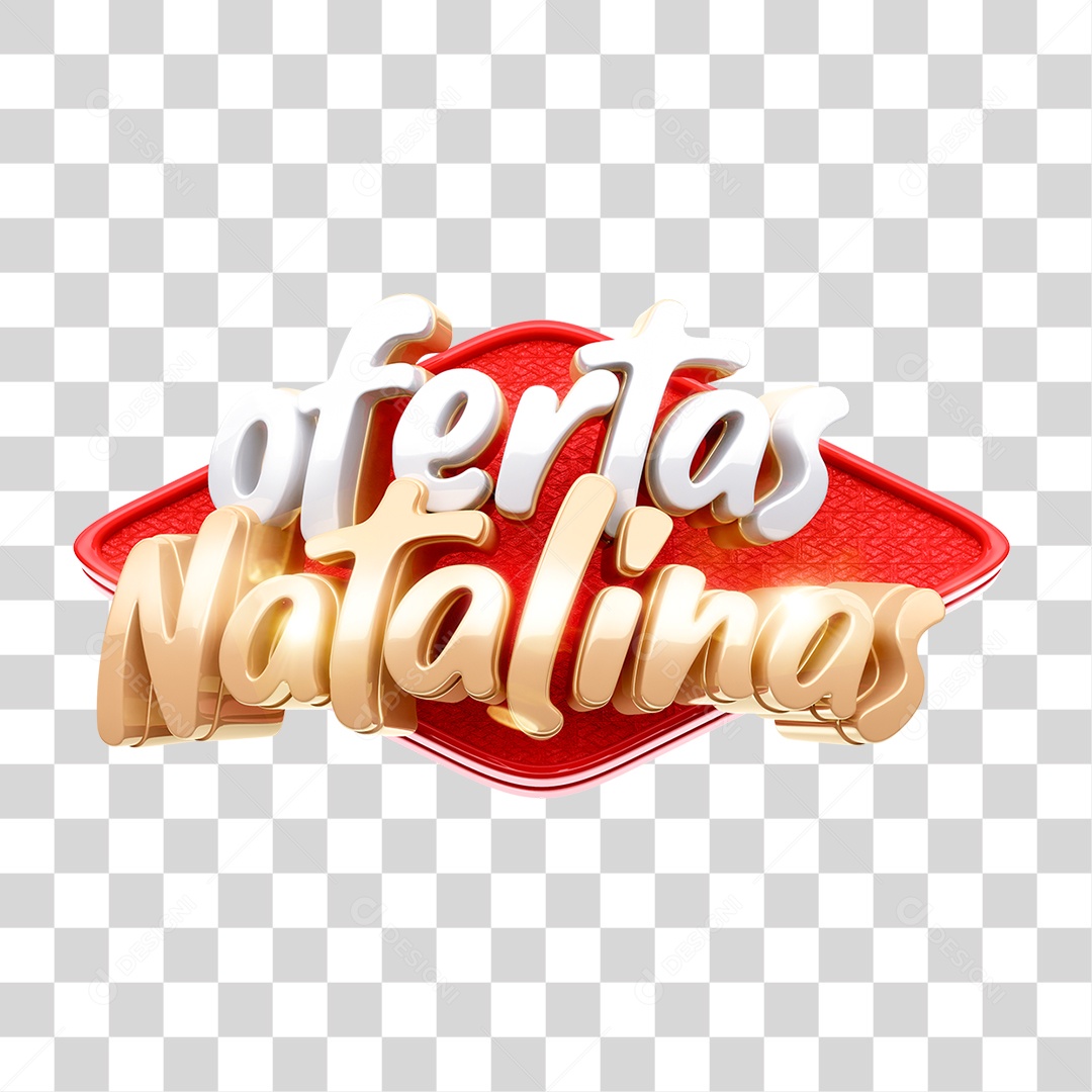 Selo 3D Ofertas Natalinas Para Composição PNG Transparente