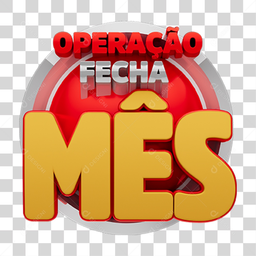 Selo 3D Black Fecha Mês PNG Transparente