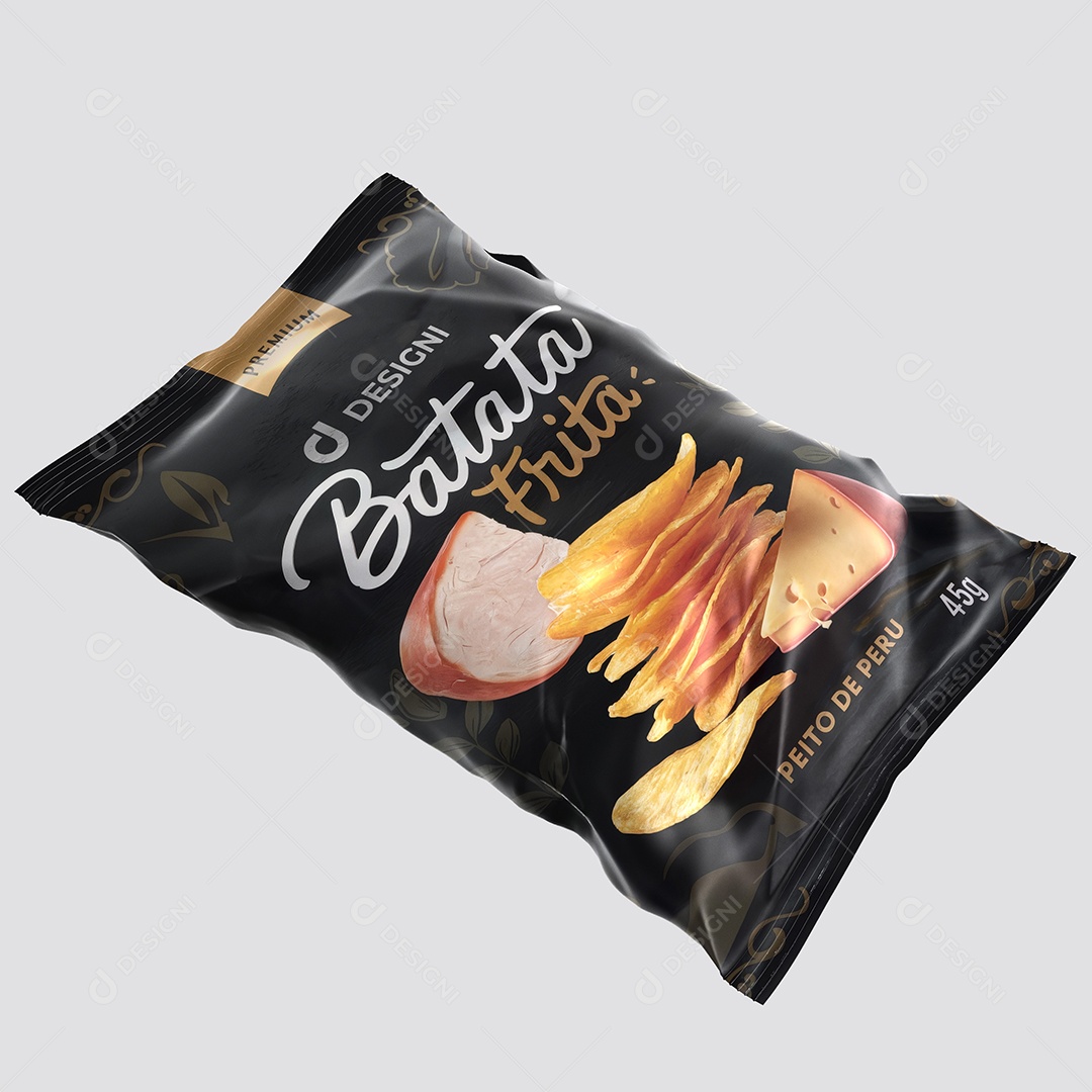 Mockup de Pacote de Batata Frita Chips de Escritório PSD Editável