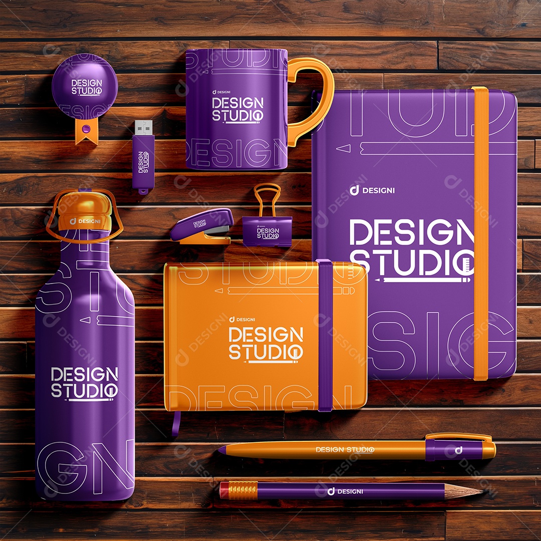 Mockup de Material de Escritório PSD Editável