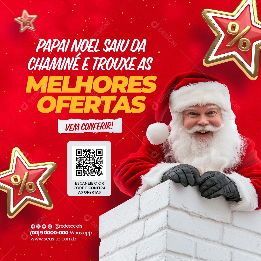 Melhores Ofertas Lojas Natal Social Media PSD Editável
