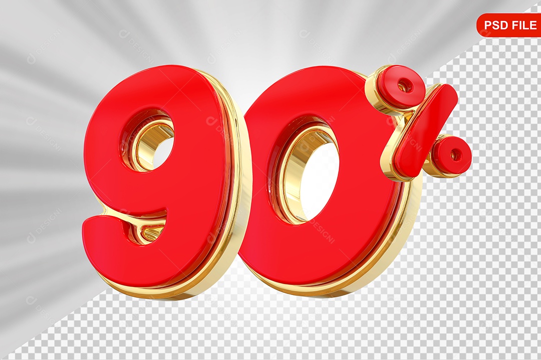 3D Element 90% Colorful for PSD Composition