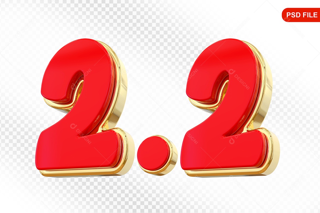 Elemento 3D Calendário 2.2 Colorido Para Composição PSD