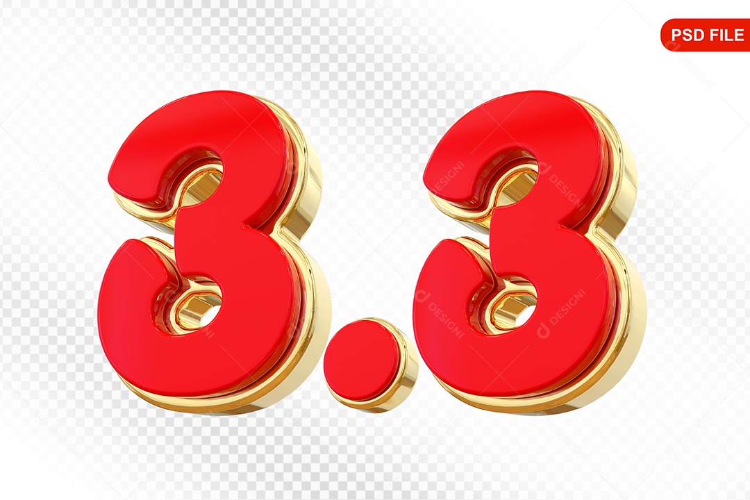 Elemento 3D Calendário 3.3 Colorido Para Composição PSD