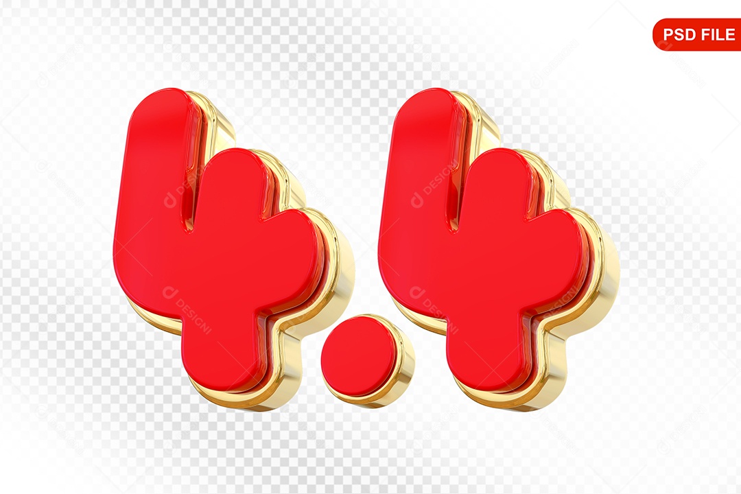 Elemento 3D Calendário 4.4 Colorido Para Composição PSD