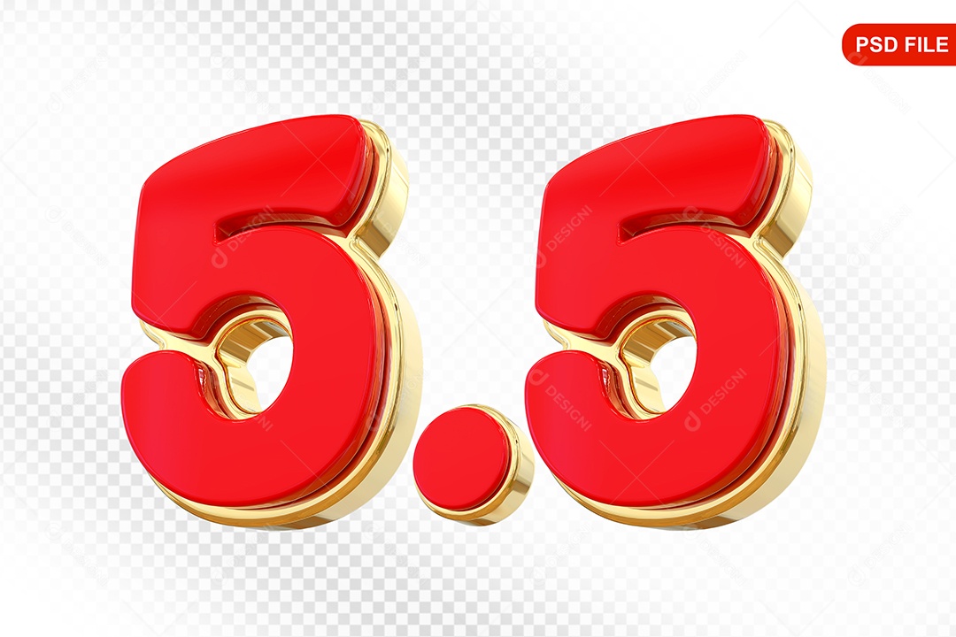 Elemento 3D Calendário 5.5 Colorido Para Composição PSD