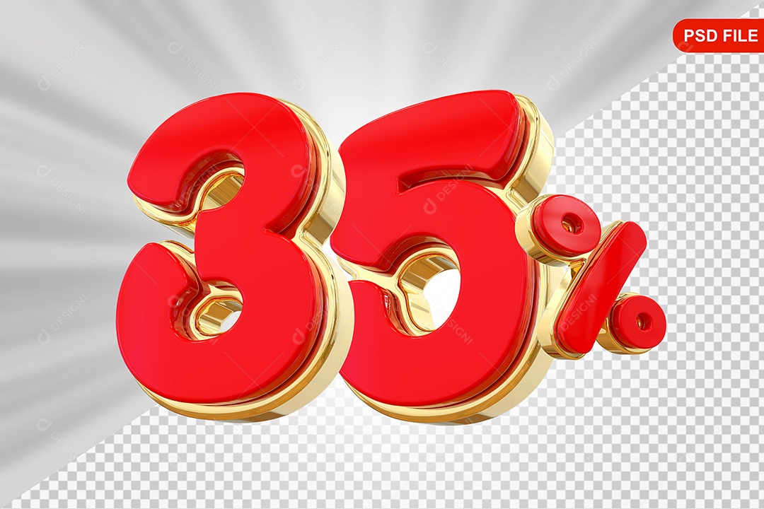 Desconto 35% Colorido Elemento 3D Para Composição PSD