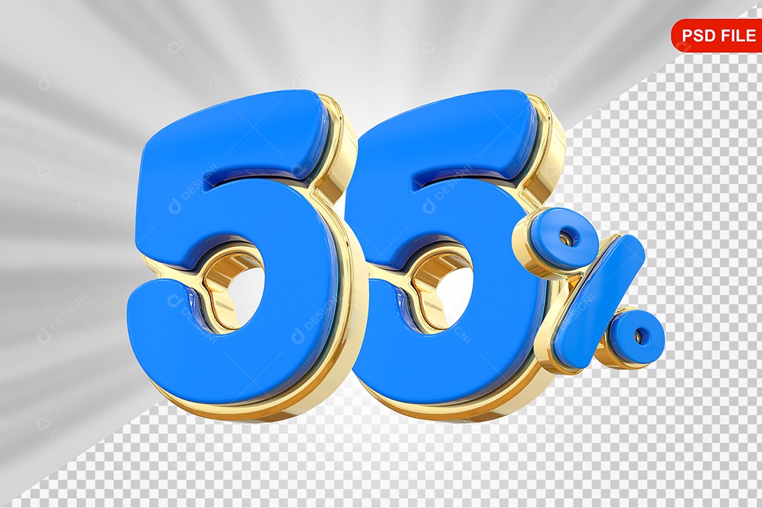 Desconto 55% Colorido Elemento 3D Para Composição PSD