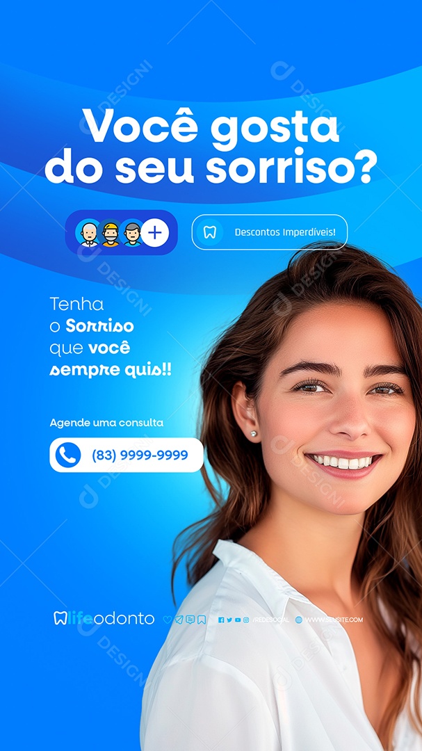 Story Dentista Você Gosta do Seu Sorriso Social Media PSD Editável