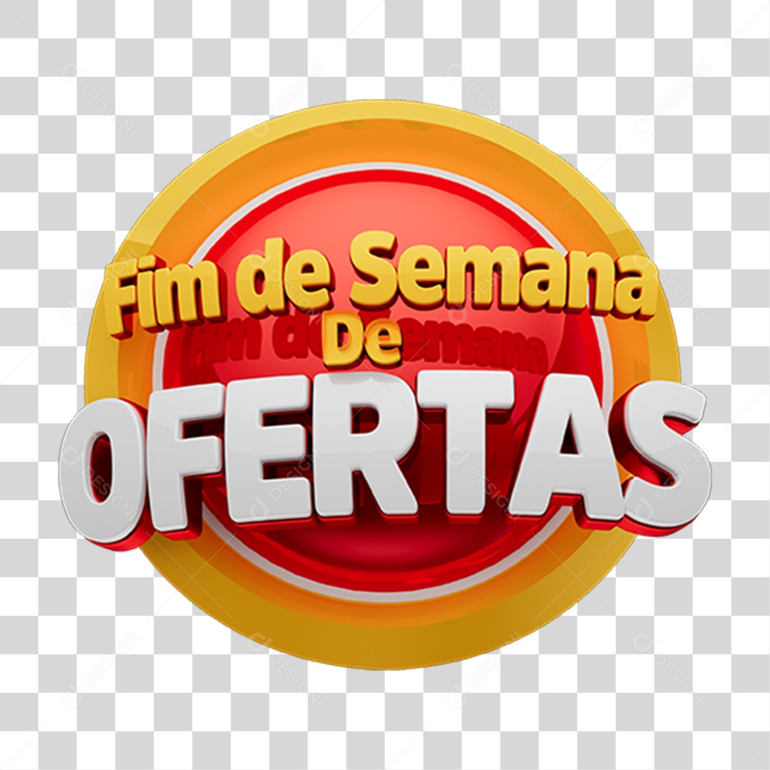 Selo 3D Fim de Semana Ofertas PNG Transparente
