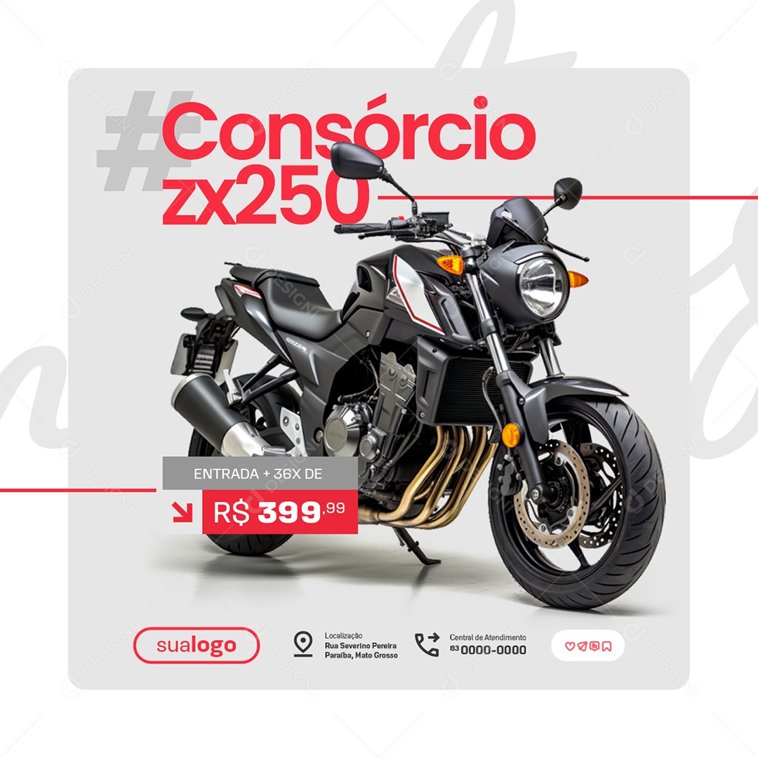 Loja de Motos Consórcio Social Media PSD Editável