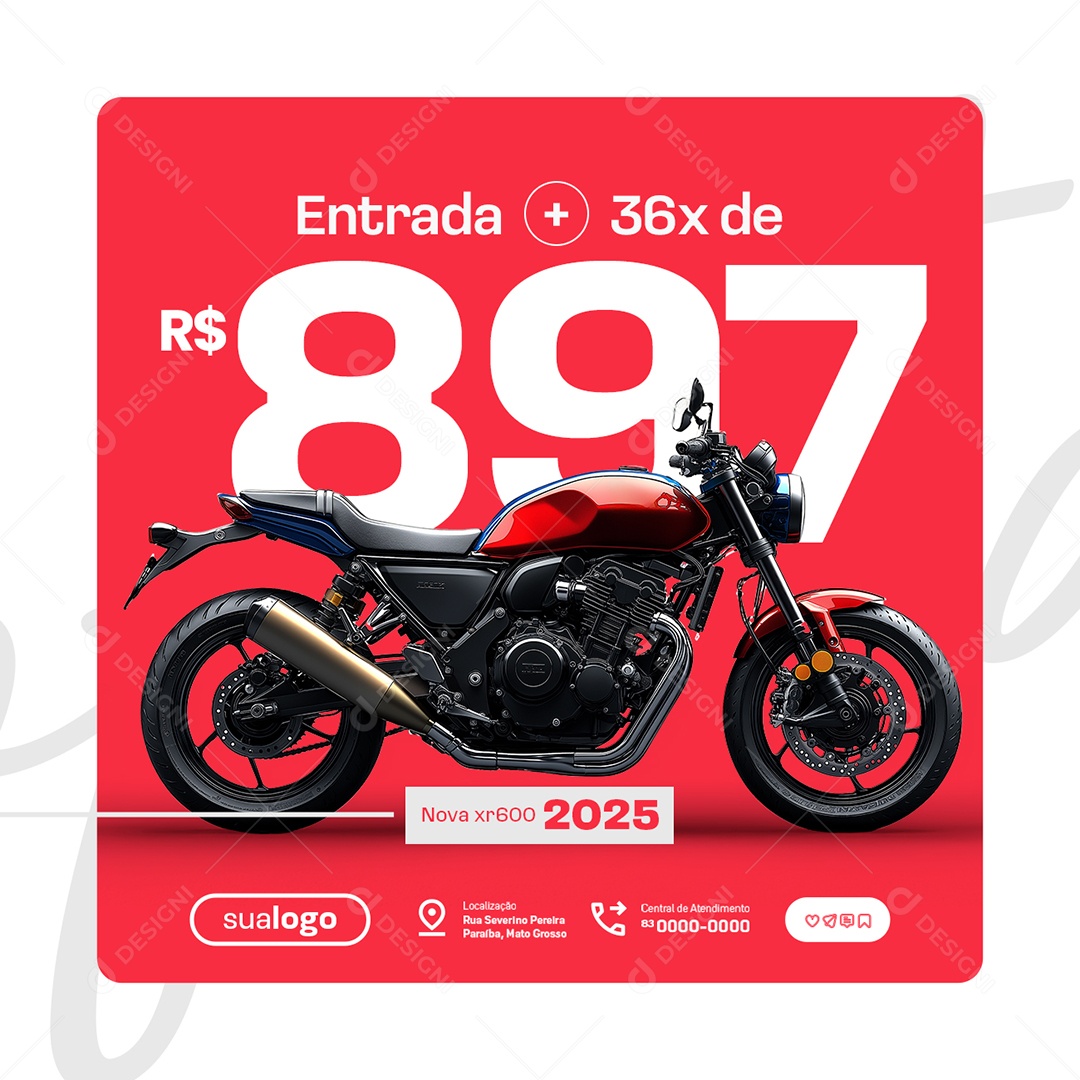 Loja de Motos Entrada Social Media PSD Editável