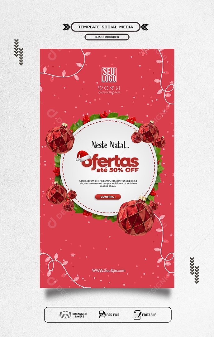 Loja Ofertas de Natal Social Media PSD Editável