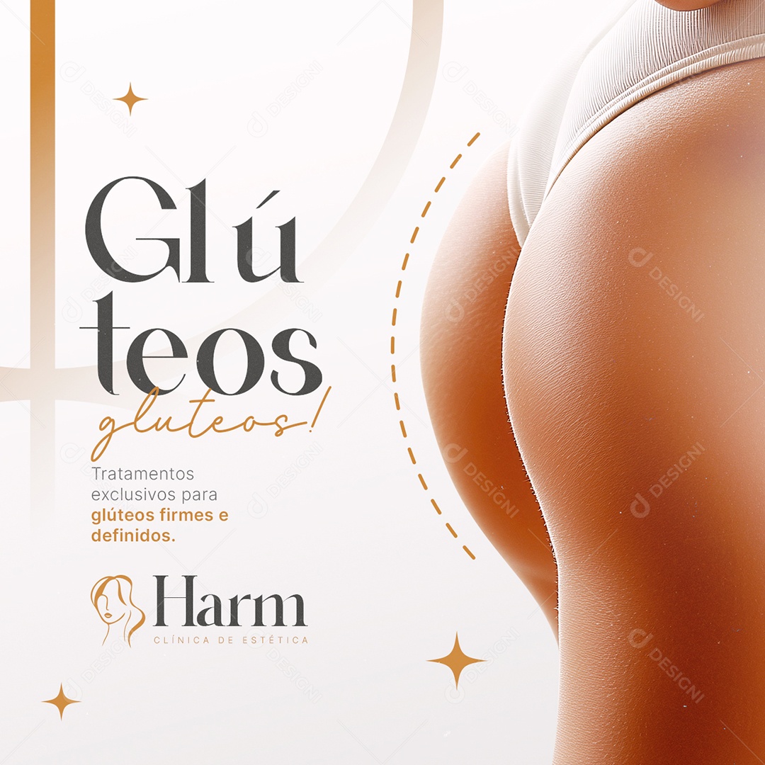 Clínica Estética Glúteos Social Media PSD Editável