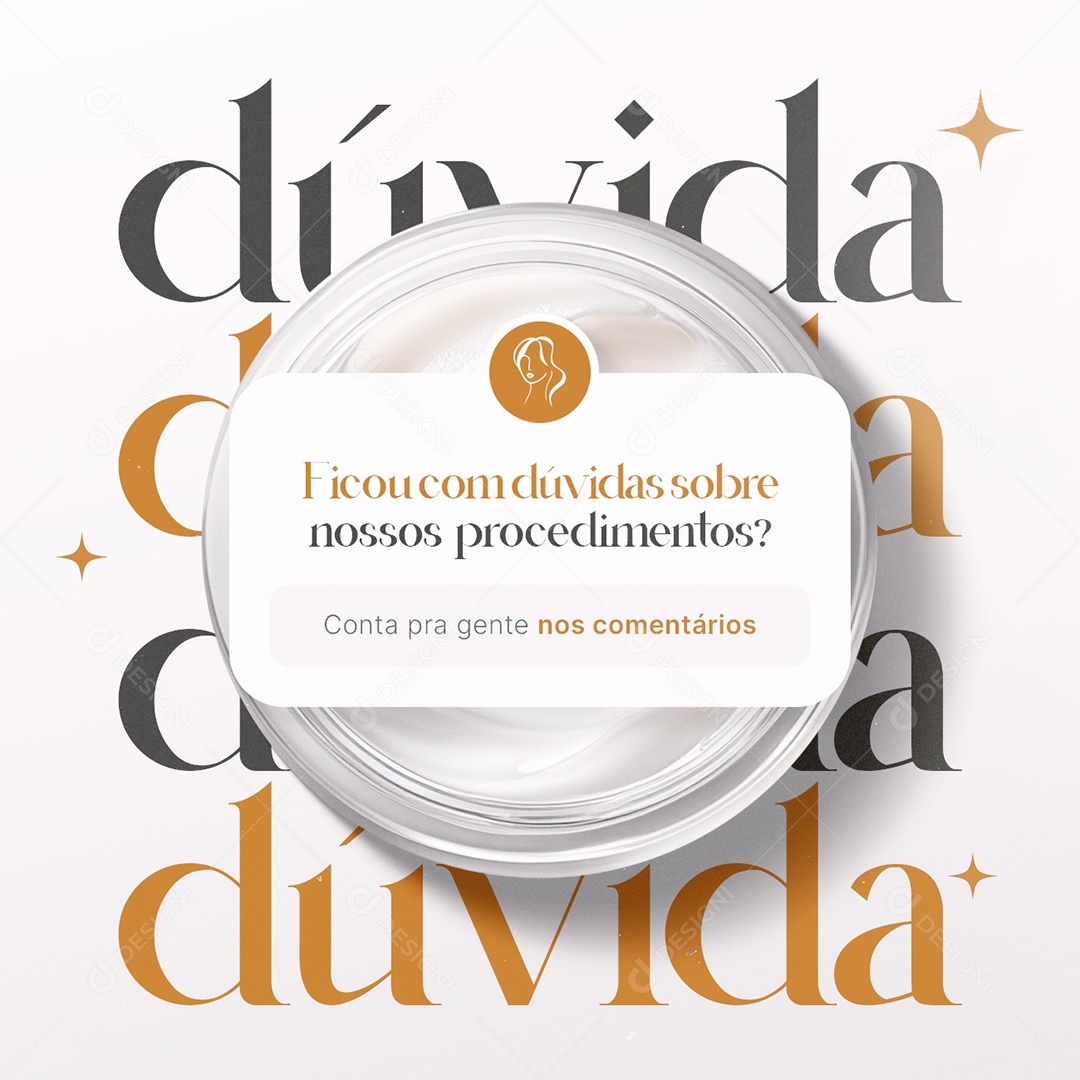 Clínica Estética Dúvida Social Media PSD Editável