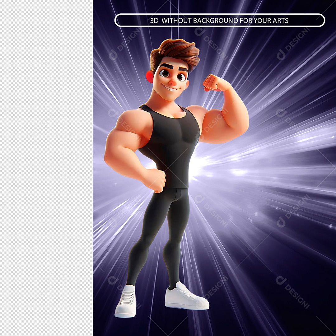Personal Trainer Feliz Elemento 3D Para Composição PSD