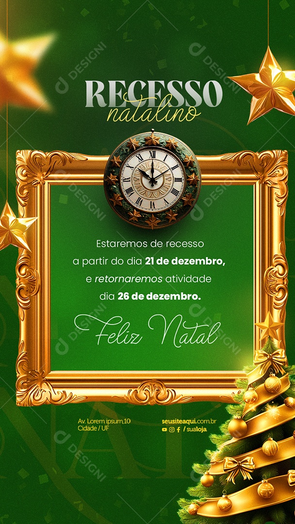 Story Recesso Natalino Social Media PSD Editável