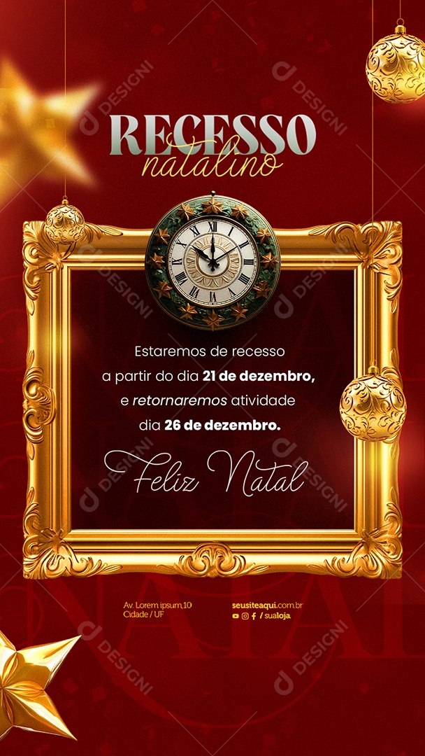 Story Recesso Natalino Social Media PSD Editável