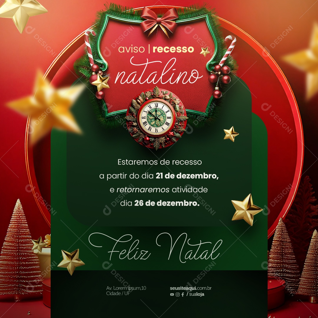 Story Recesso Natalino Social Media PSD Editável