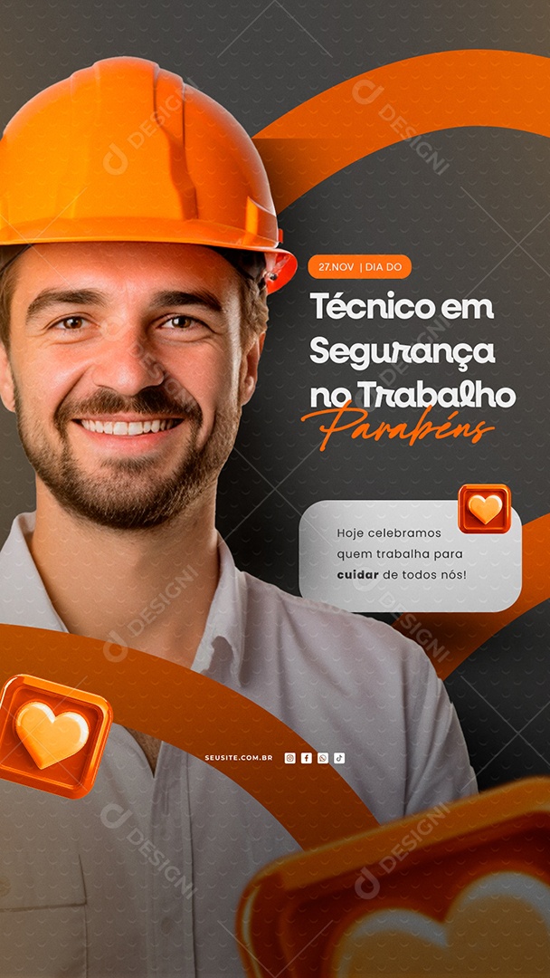Story Dia do Técnico em Segurança no Trabalho 27 de Novembro Social Media PSD Editável