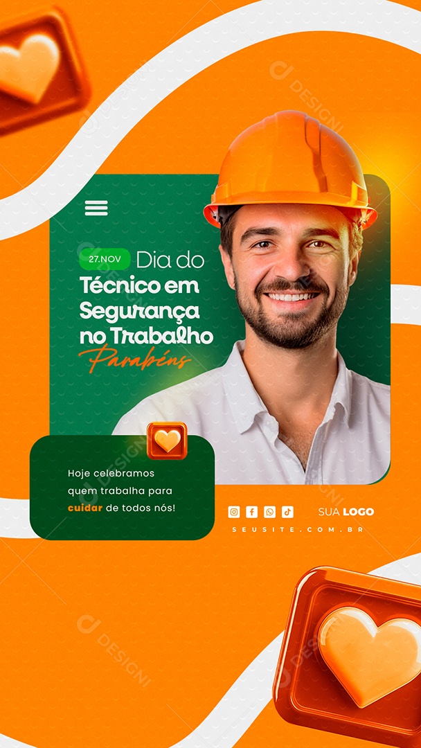 Story Dia do Técnico em Segurança no Trabalho 27 de Novembro Social Media PSD Editável