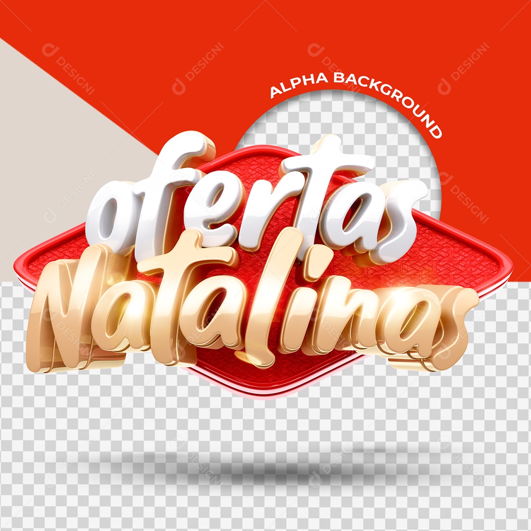 Ofertas Natalinas Selo 3D para Composição PSD