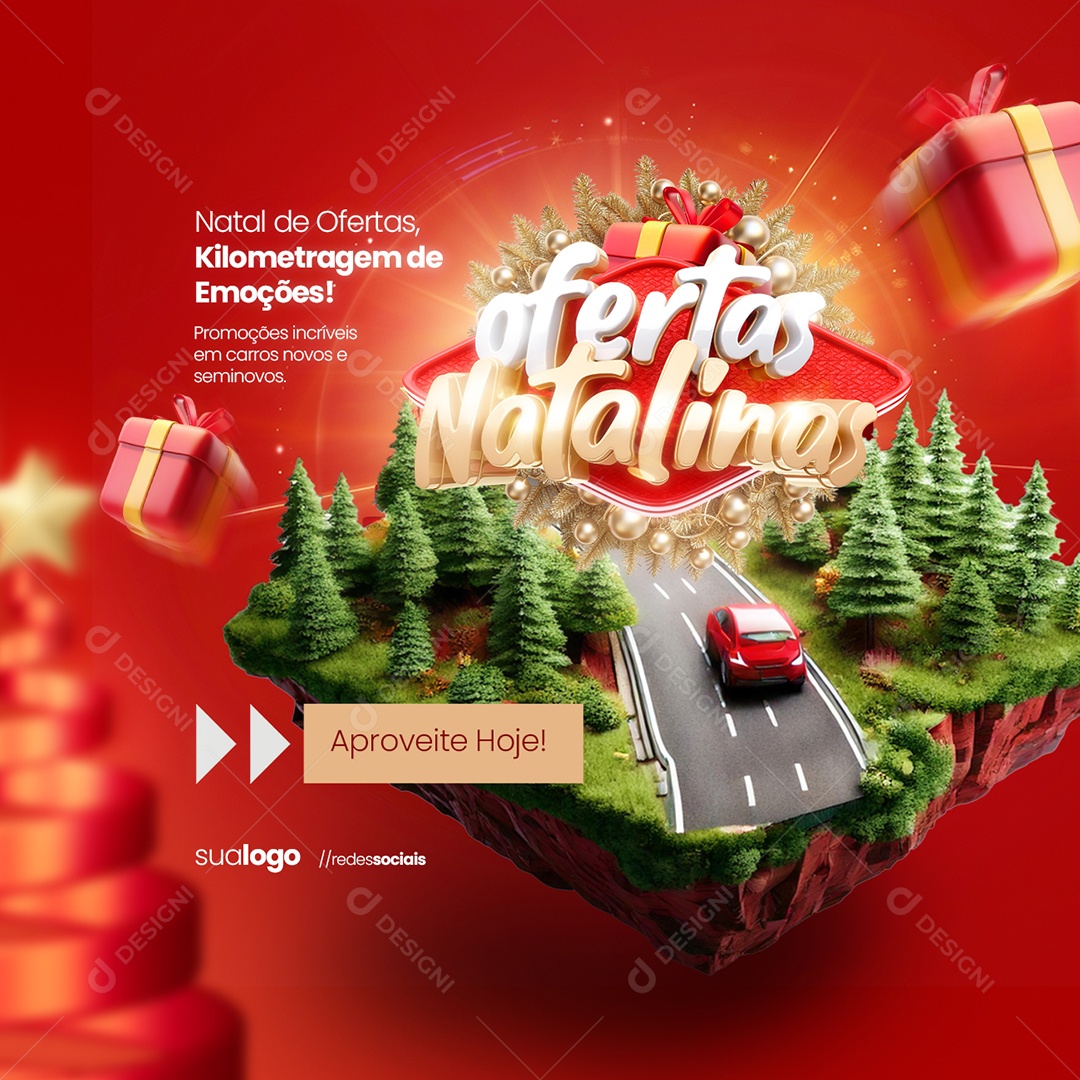 Ofertas Natalinas Concessionária Natal de Ofertas Social Media PSD Editável
