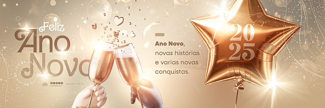 Carrossel Feliz Ano Novo  2025 01 de Janeiro 2025 Social Media PSD Editável