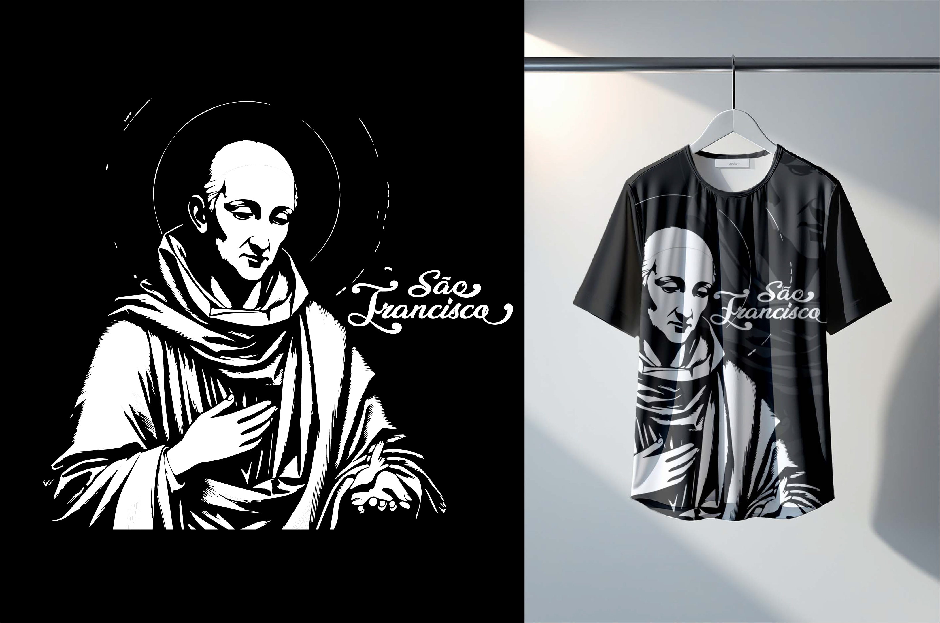 Modelo de Estampa de São Francisco Ilustração AI