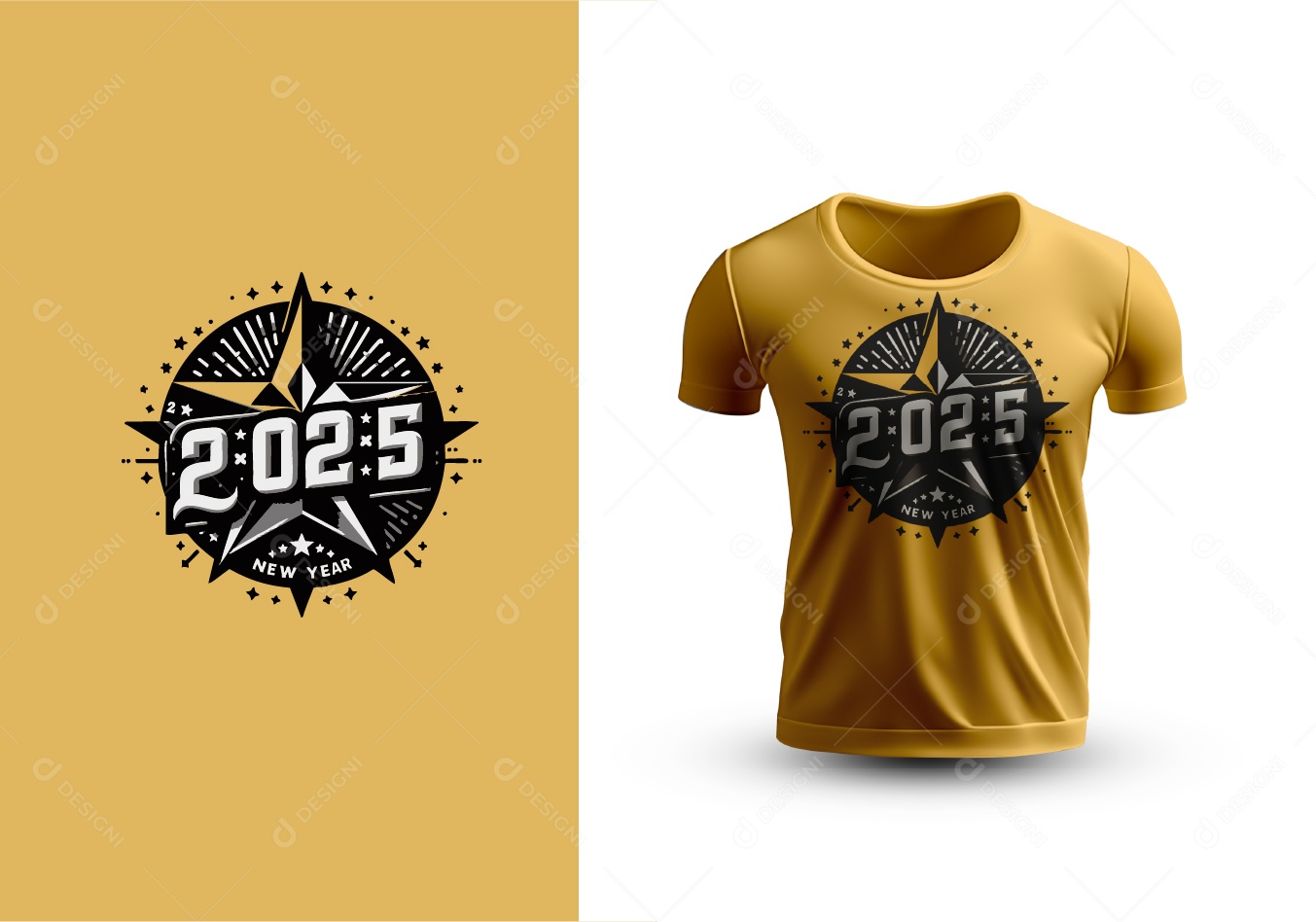 Modelo de Estampa Feliz 2025 Ilustração AI