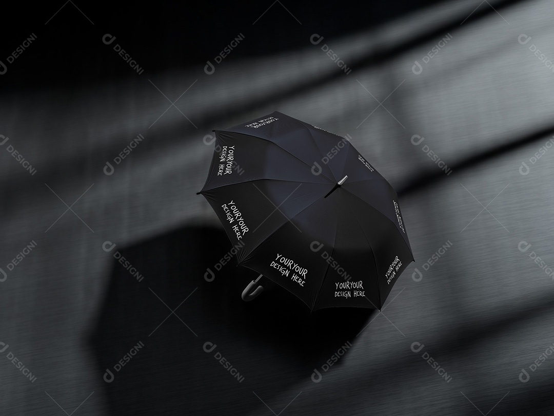 Guarda-Chuva com Fundo Escuro Mockup PSD Editável