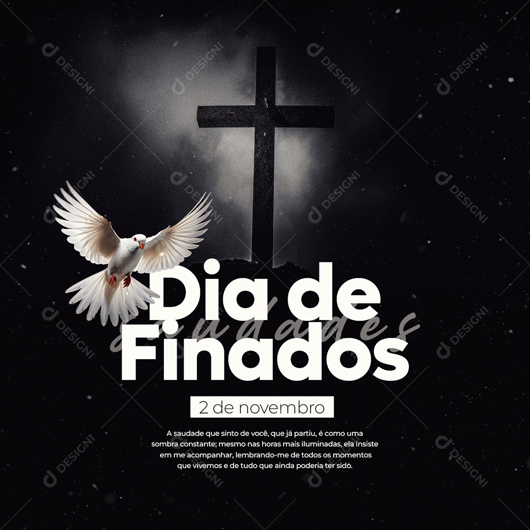 Dia de Finados 02 de Novembro Saudade Nunca Morre Social Media PSD Editável