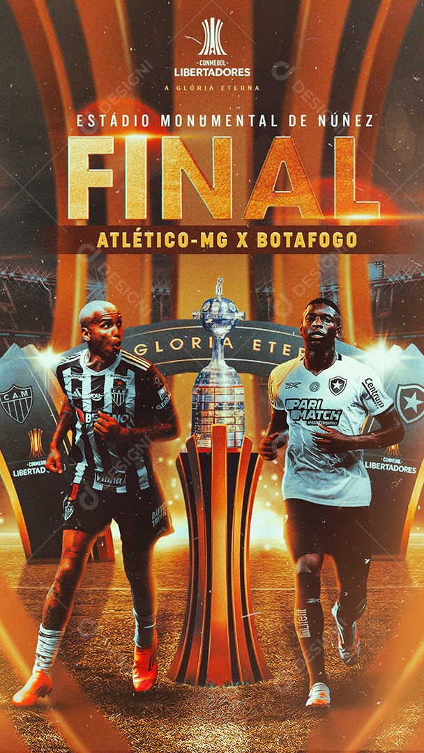 Story Futebol Copa Libertadores Atlético Mineiro X Botafogo Social Media PSD Editável
