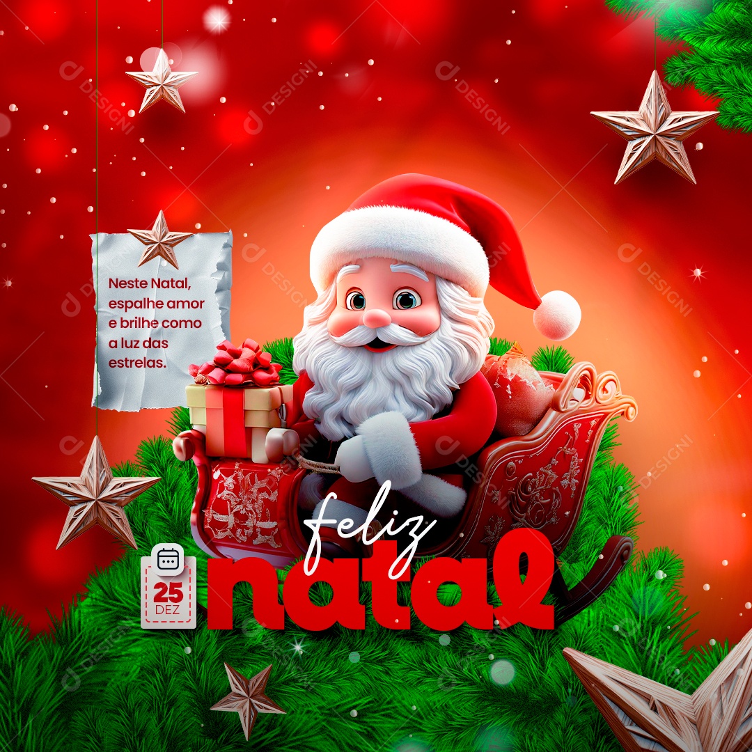 Feliz Natal 25 de Dezembro Temprada de Natal Social Media PSD Editável