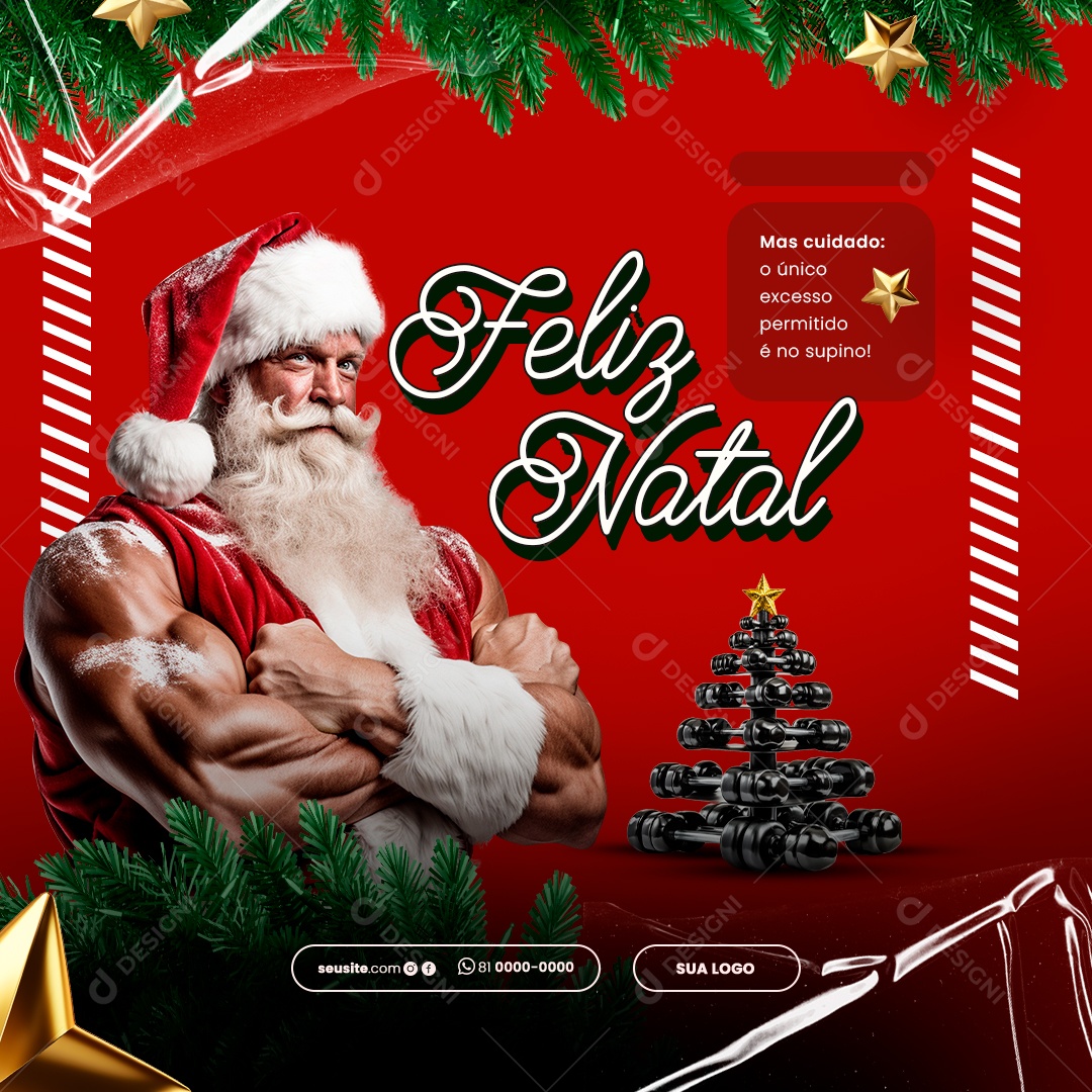 Academia Feliz Natal Social Media PSD Editável