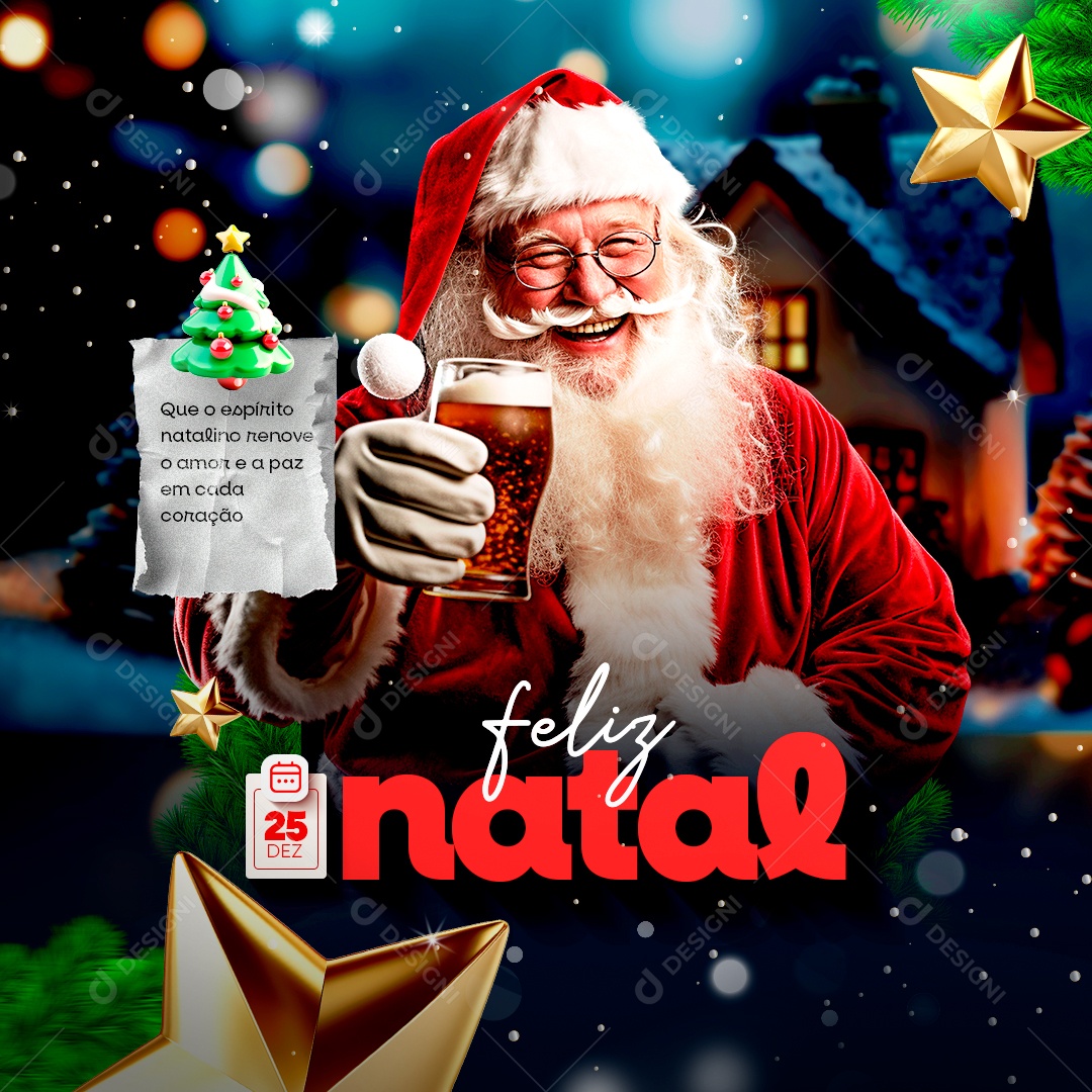 Cervejaria Feliz Natal Social Media PSD Editável