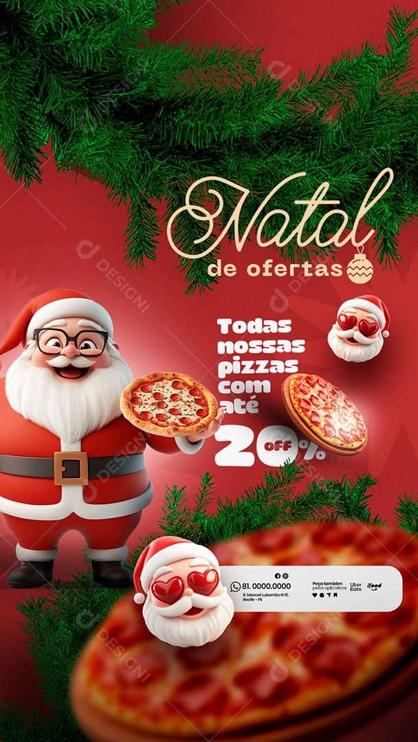 Story Pizzaria Natal de Ofertas Social Media PSD Editável