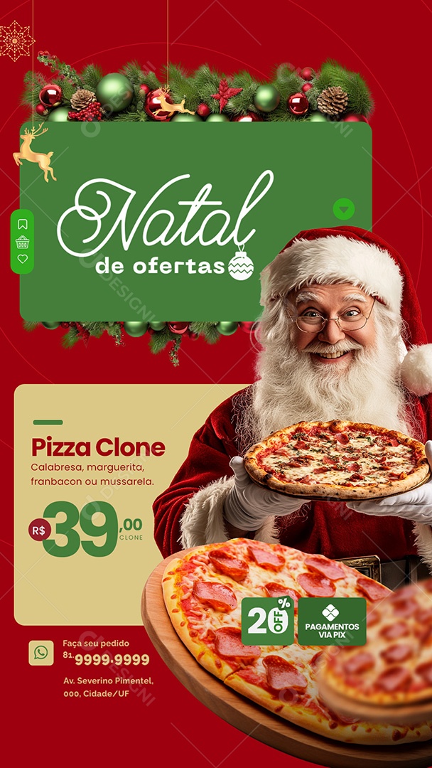 Story Pizzaria Natal de Ofertas Social Media PSD Editável