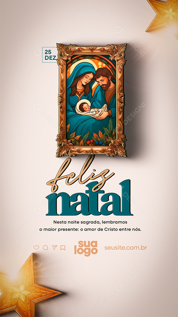 Story Feliz Natal 25 de Dezembro Temprada de Natal Social Media PSD Editável