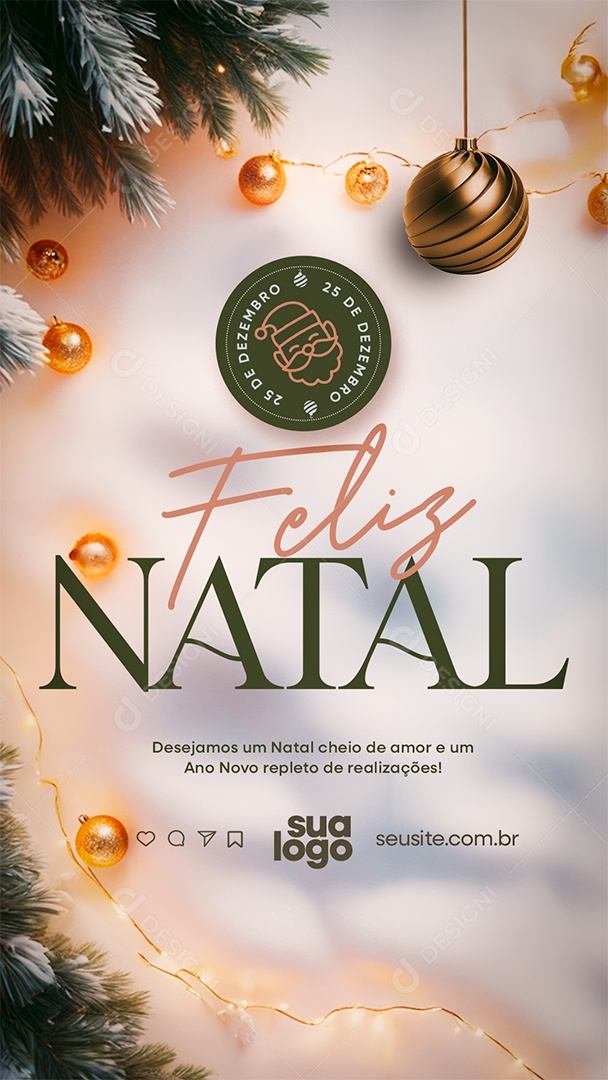 Story Feliz Natal 25 de Dezembro Temprada de Natal Social Media PSD Editável