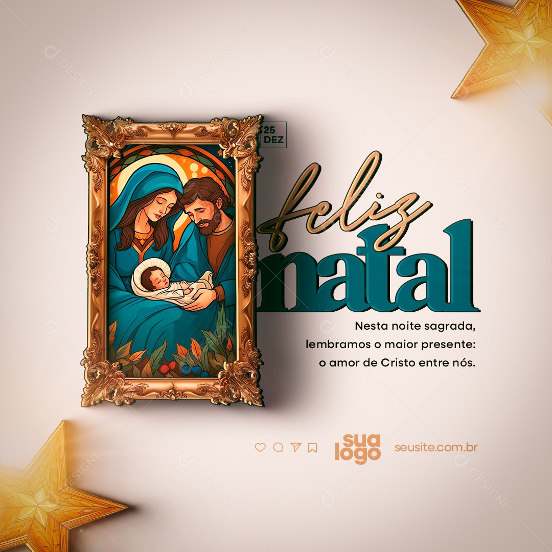 Feliz Natal 25 de Dezembro Temprada de Natal Social Media PSD Editável