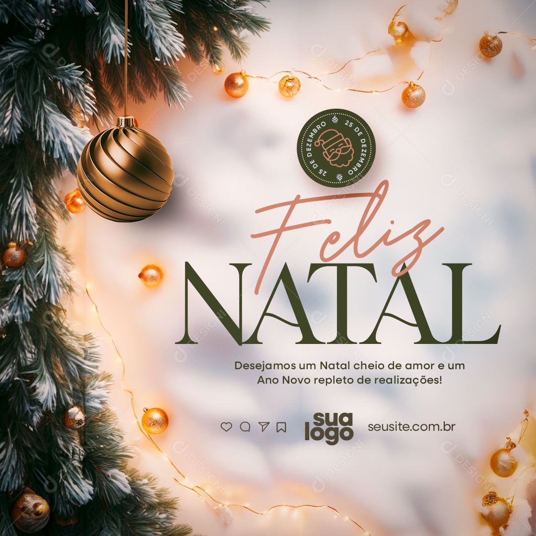 Feliz Natal 25 de Dezembro Temprada de Natal Social Media PSD Editável