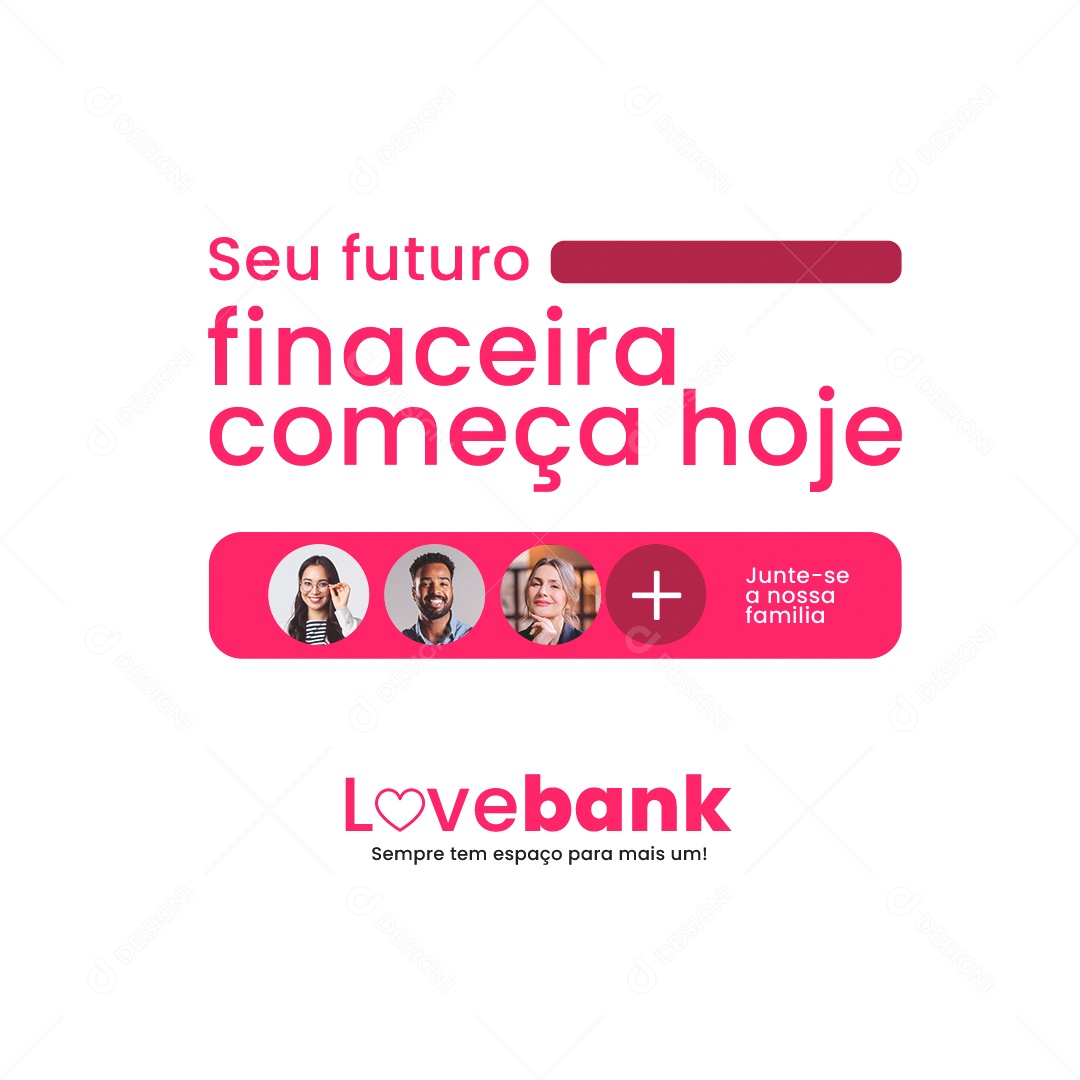 Banco digital Seu Futuro Financeira Começa Hoje Social Media PSD Editável