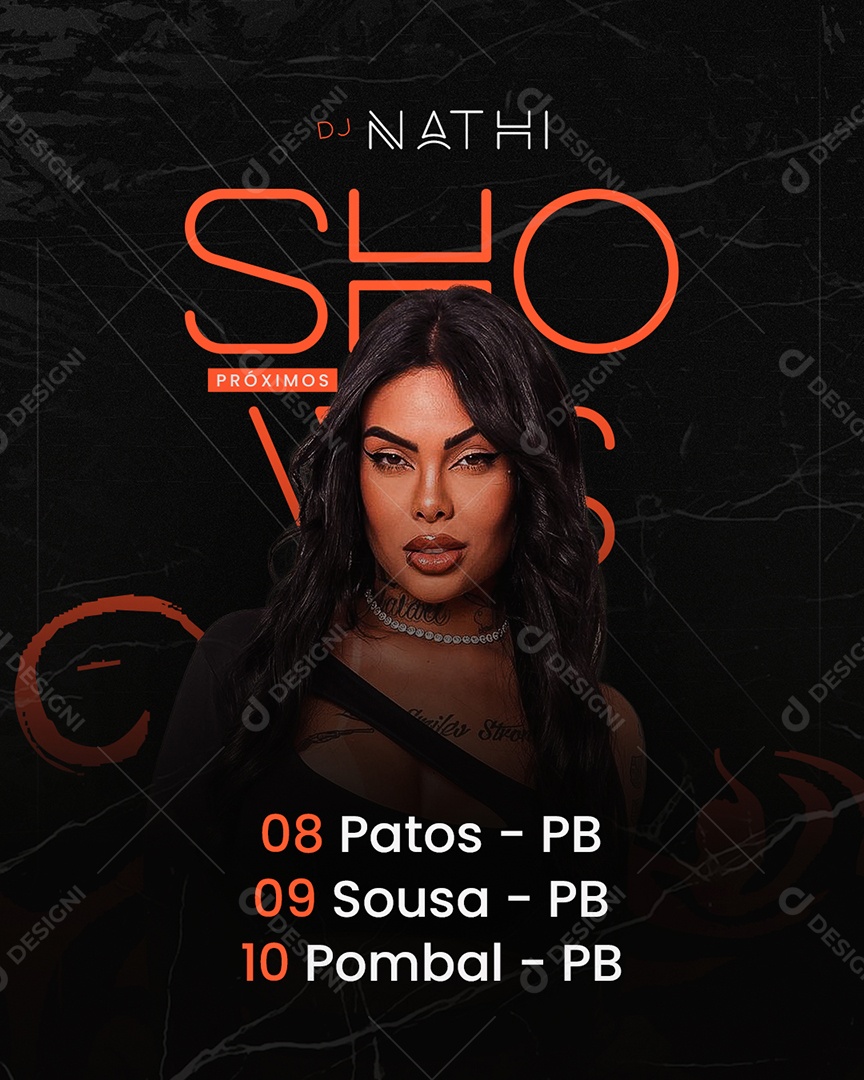 Flyer Agenda de Shows Social Media PSD Editável